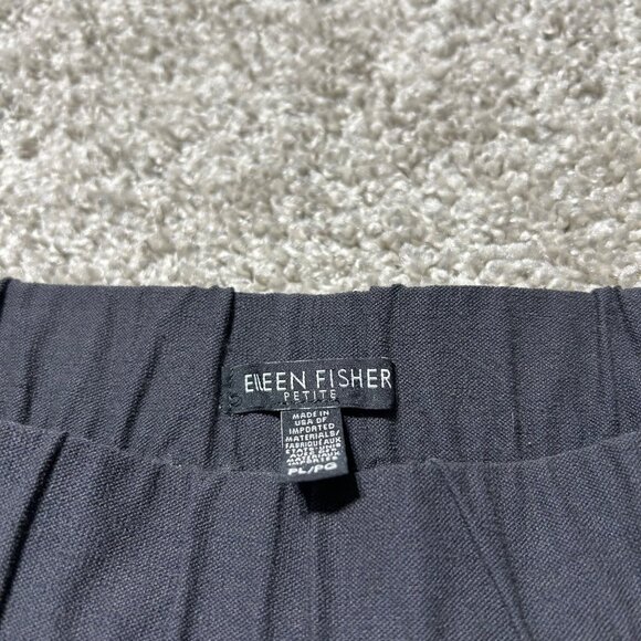 Eileen Fisher Womens Large Petite Black Tapered Pants Elastic Waist Soft Blend - Picture 8 of 10